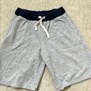 Crazy 8 Gray fleece Shorts with navy Waistband boys 10-12